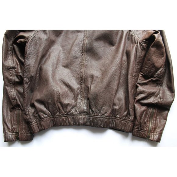 Madewell Leather Aviator Bomber Jacket Dark Coffee Size Small - Picture 7 of 10